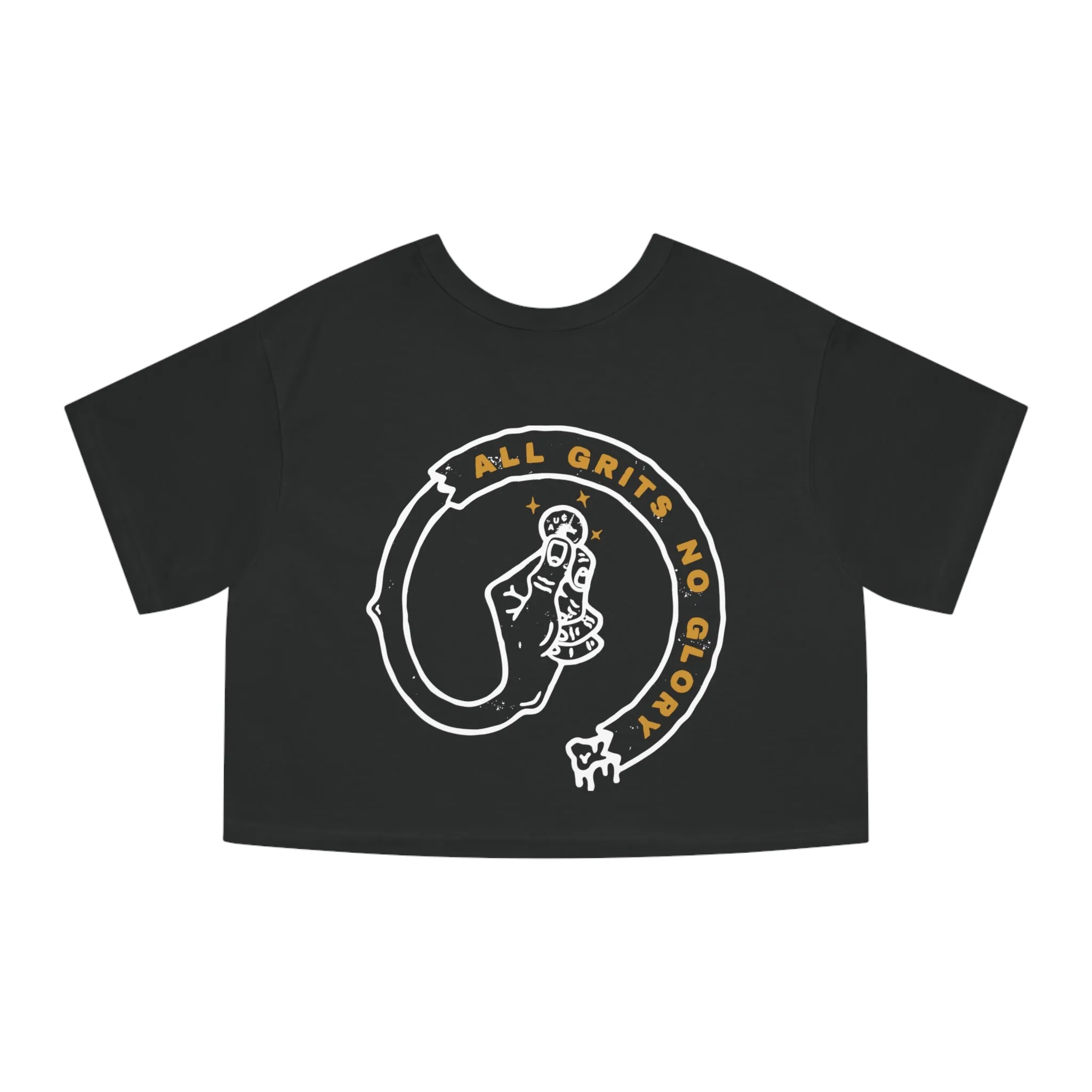 All Grits, No Glory - Champion Cropped Jersey Tee