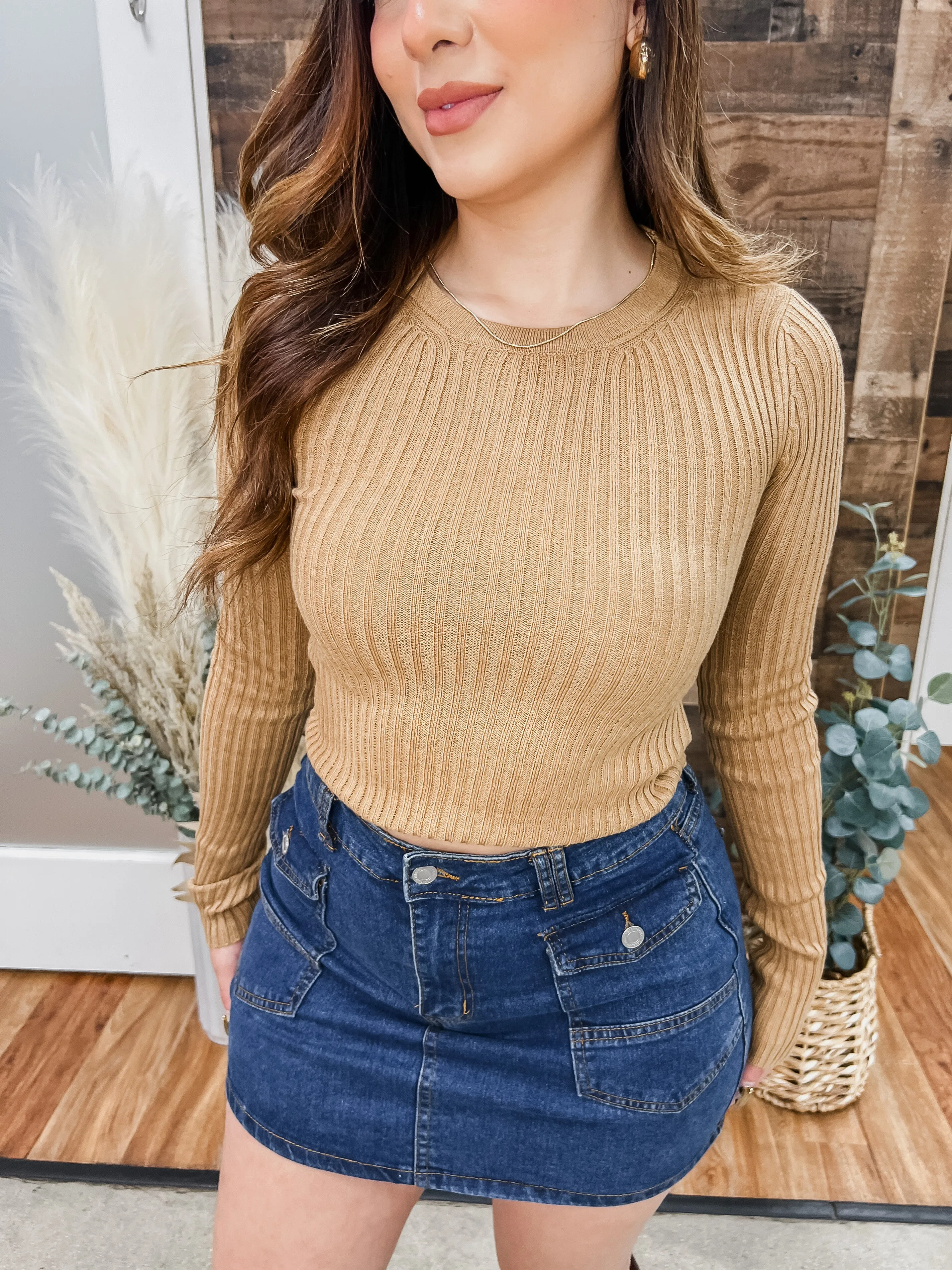 Anahi Ribbed Sweater Knit Top