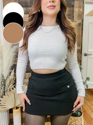 Anahi Ribbed Sweater Knit Top