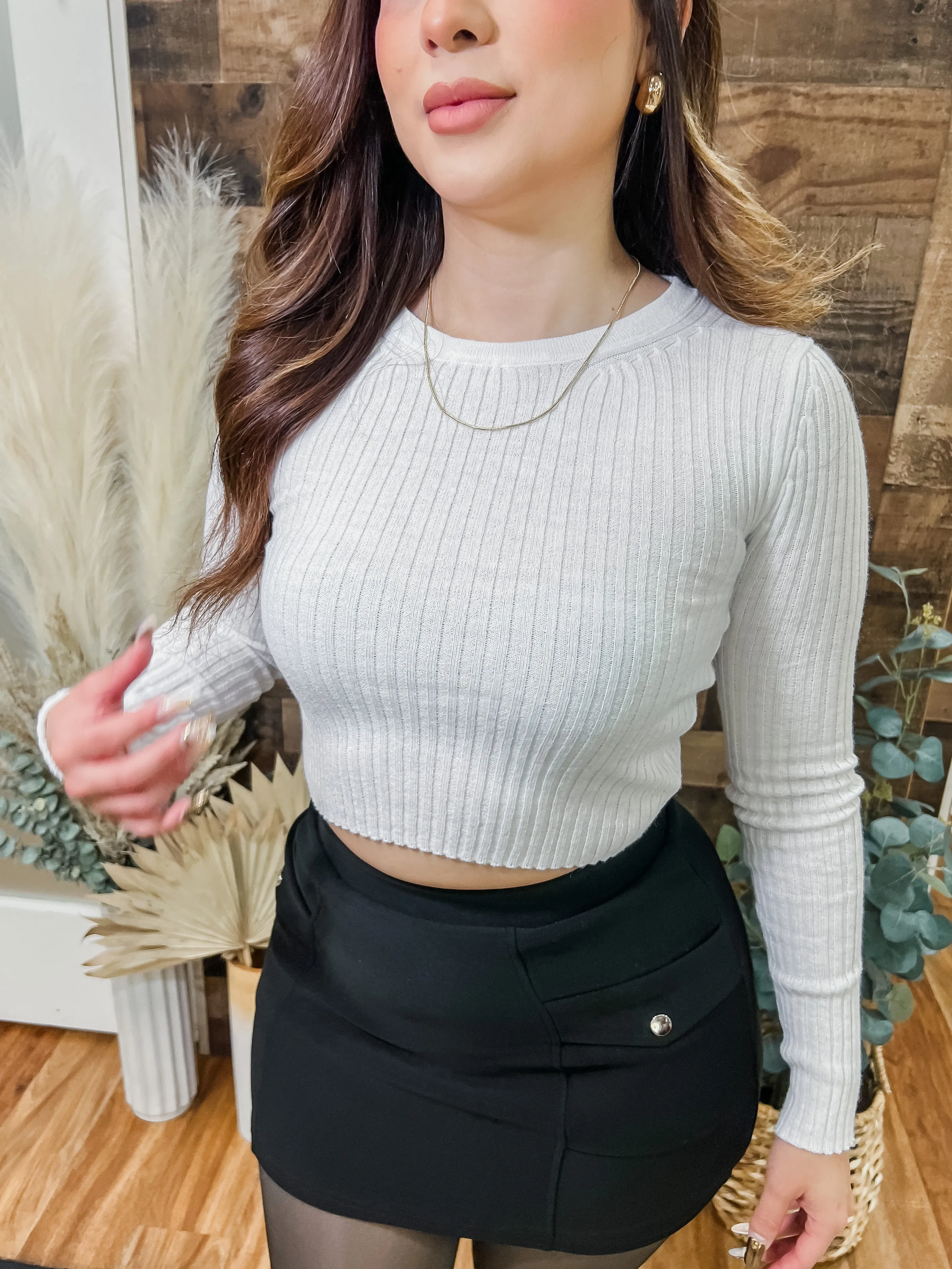 Anahi Ribbed Sweater Knit Top