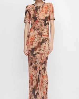 Averil Tee Maxi Dress In Glitch Floral | Glitch Floral