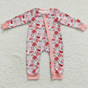 Baby Girls Romper Christmas Cups Zip Rompers LR0294