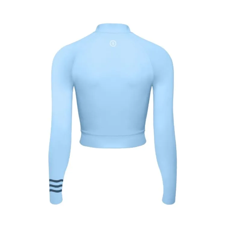 Barrel Women Resort Half Zip Crop Rashguard-BLUE