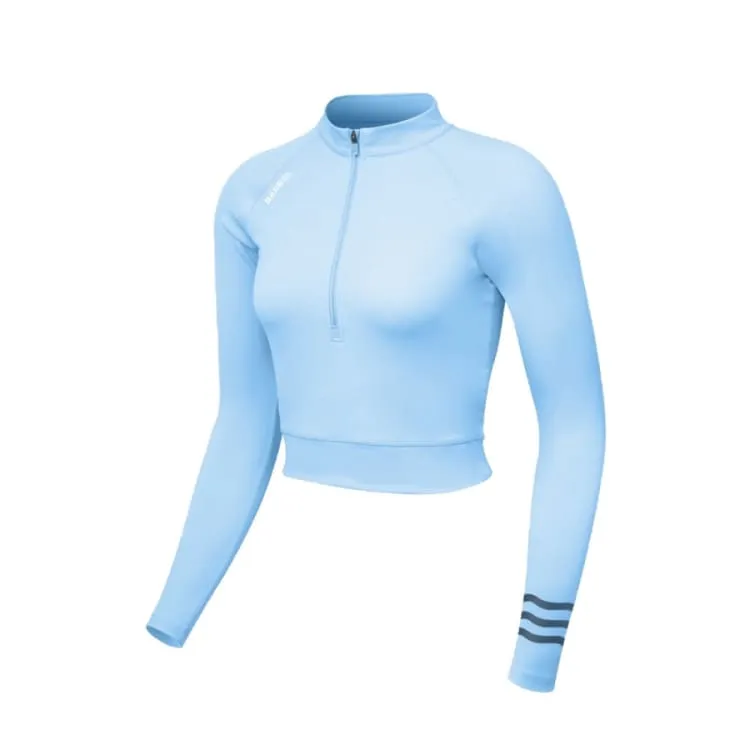 Barrel Women Resort Half Zip Crop Rashguard-BLUE