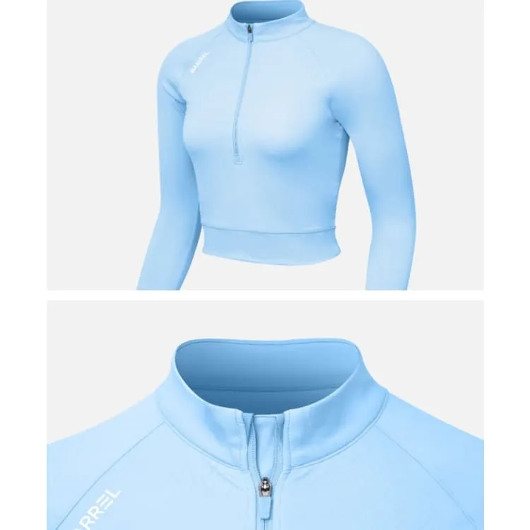 Barrel Women Resort Half Zip Crop Rashguard-BLUE