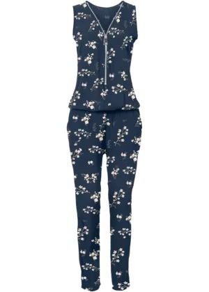 Bodyflirt zip-up jumpsuit, blue