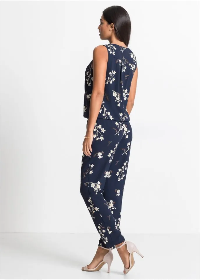 Bodyflirt zip-up jumpsuit, blue
