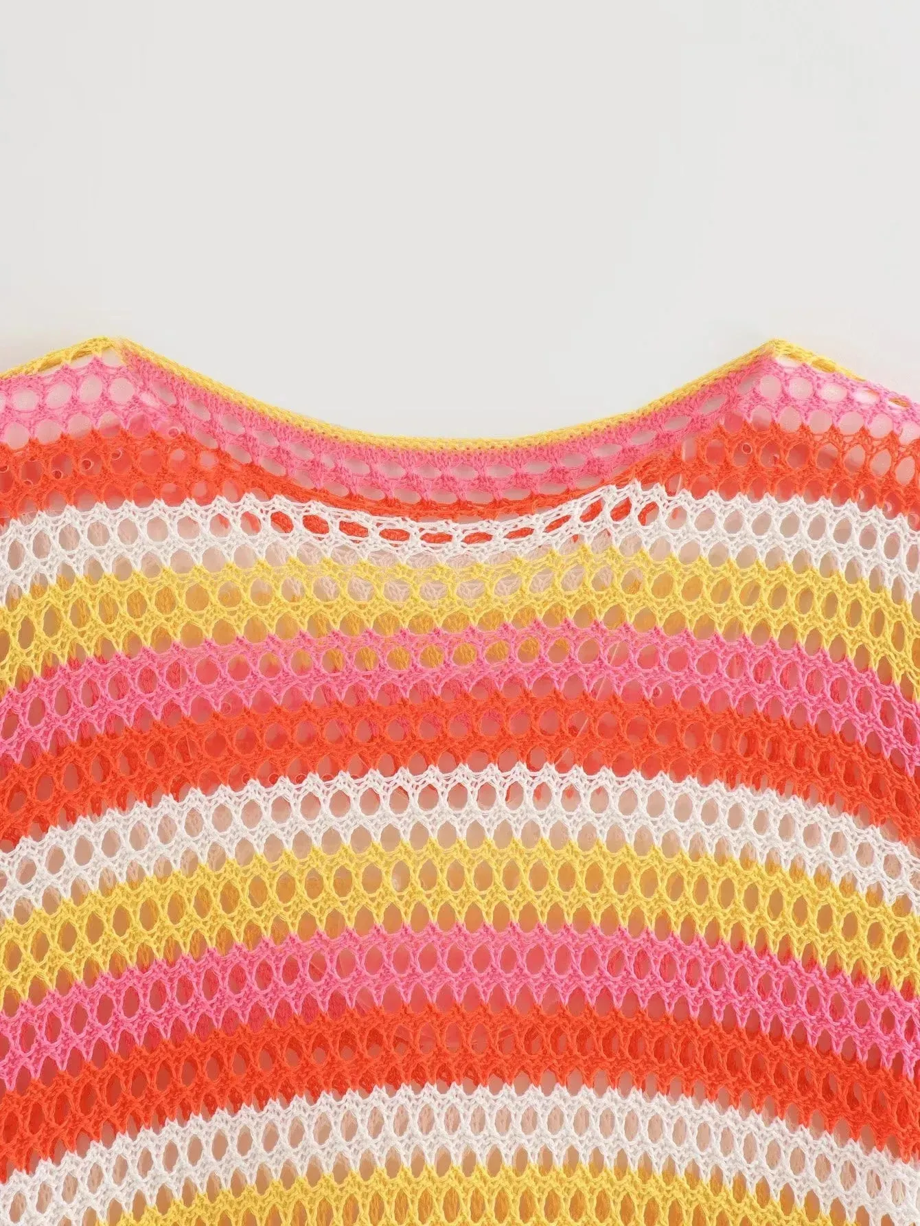 Boho Beauty Striped Crochet Sweater for Sunny Days