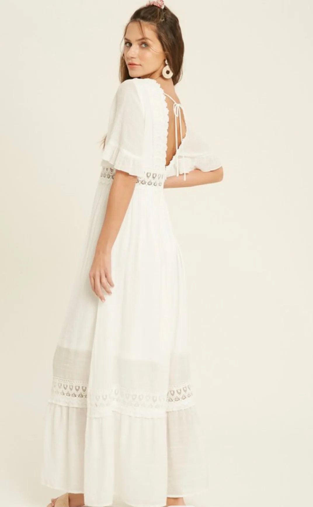 Crochet Lace Trim Maxi Dress *FINAL SALE*