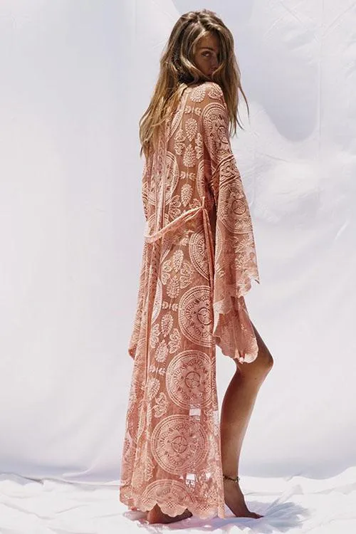 Dunnmall Love Always Remains Embroidery Kimono