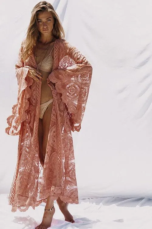 Dunnmall Love Always Remains Embroidery Kimono