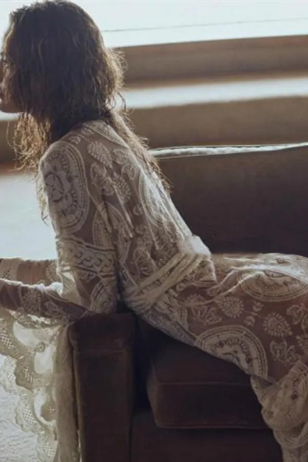 Dunnmall Love Always Remains Embroidery Kimono