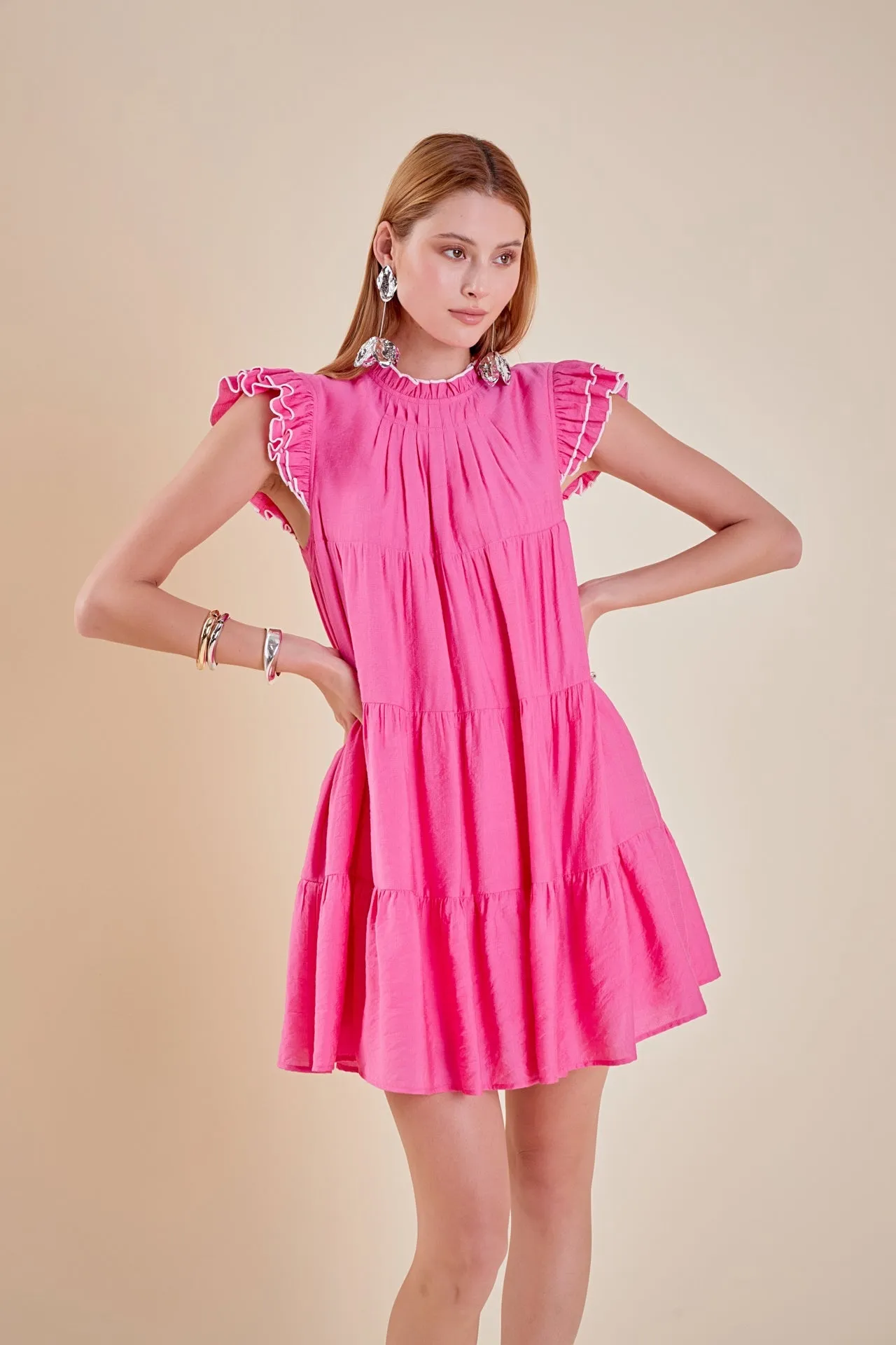 English Factory - Contrast Merrow Babydoll Dress