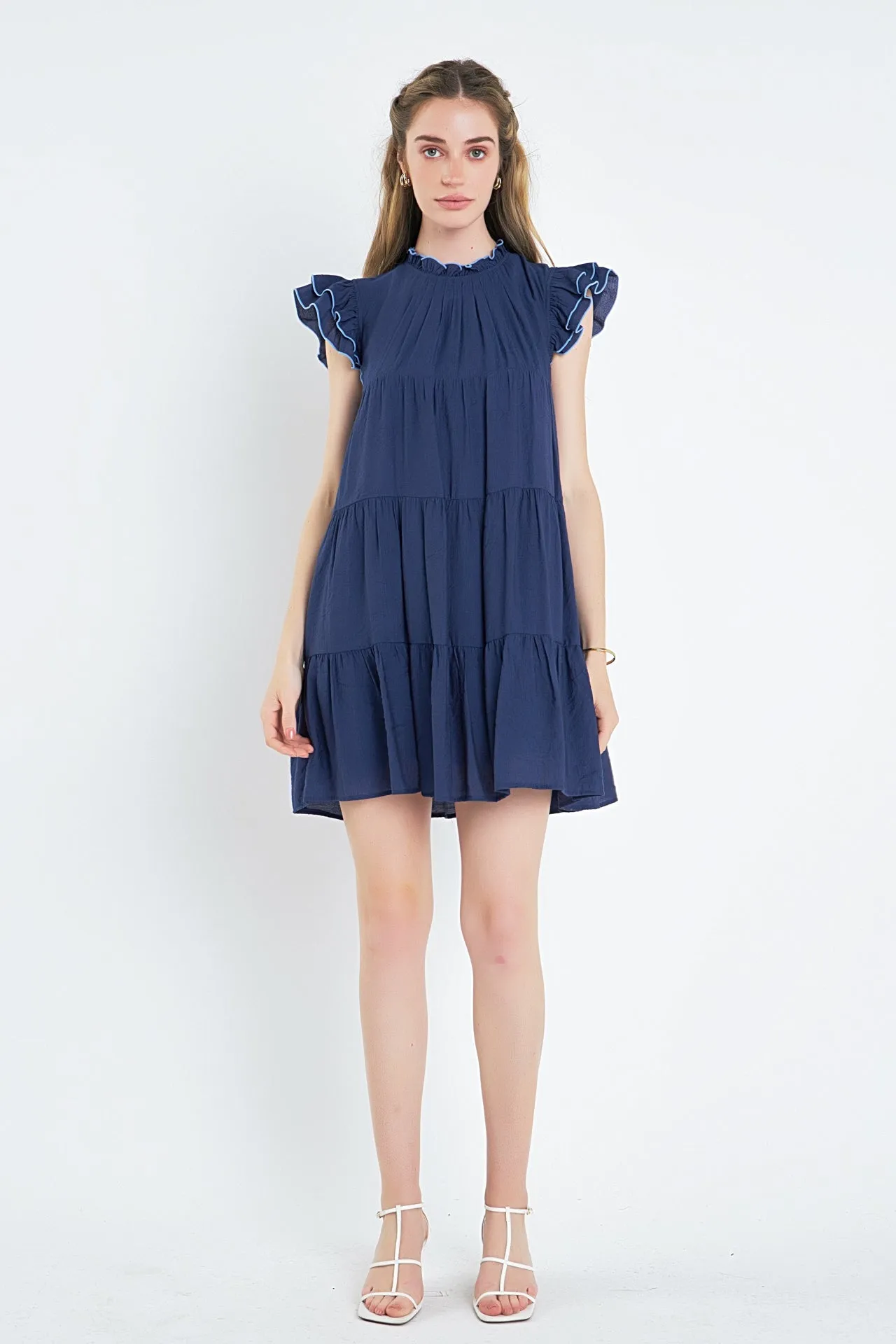 English Factory - Contrast Merrow Babydoll Dress