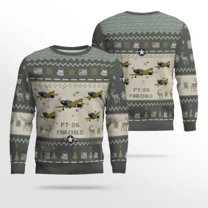 Fairchild PT-26 PT26_Aircraft Ugly Sweater, Ugly Sweater Christmas Shirt for Men Dad Veteran
