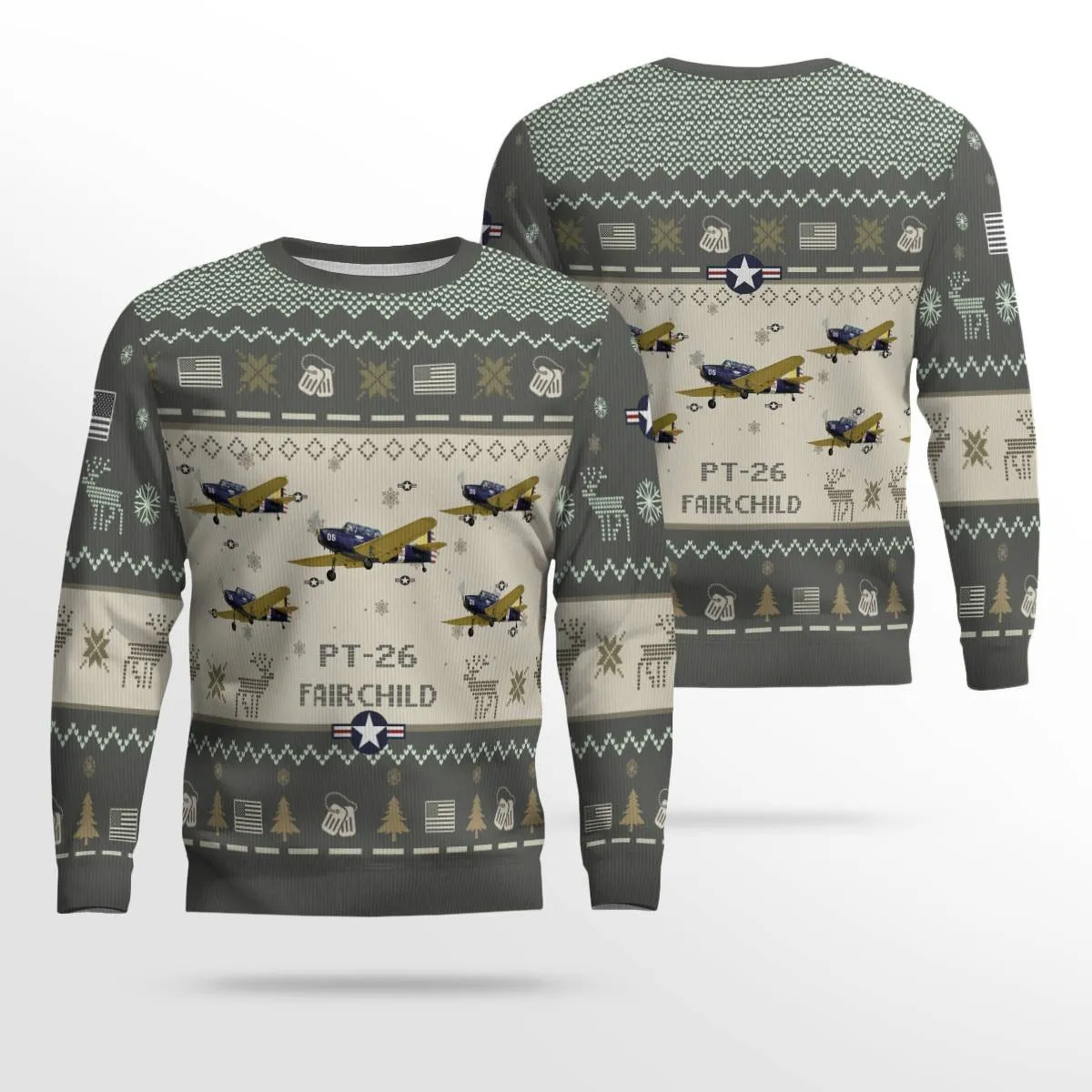 Fairchild PT-26 PT26_Aircraft Ugly Sweater, Ugly Sweater Christmas Shirt for Men Dad Veteran