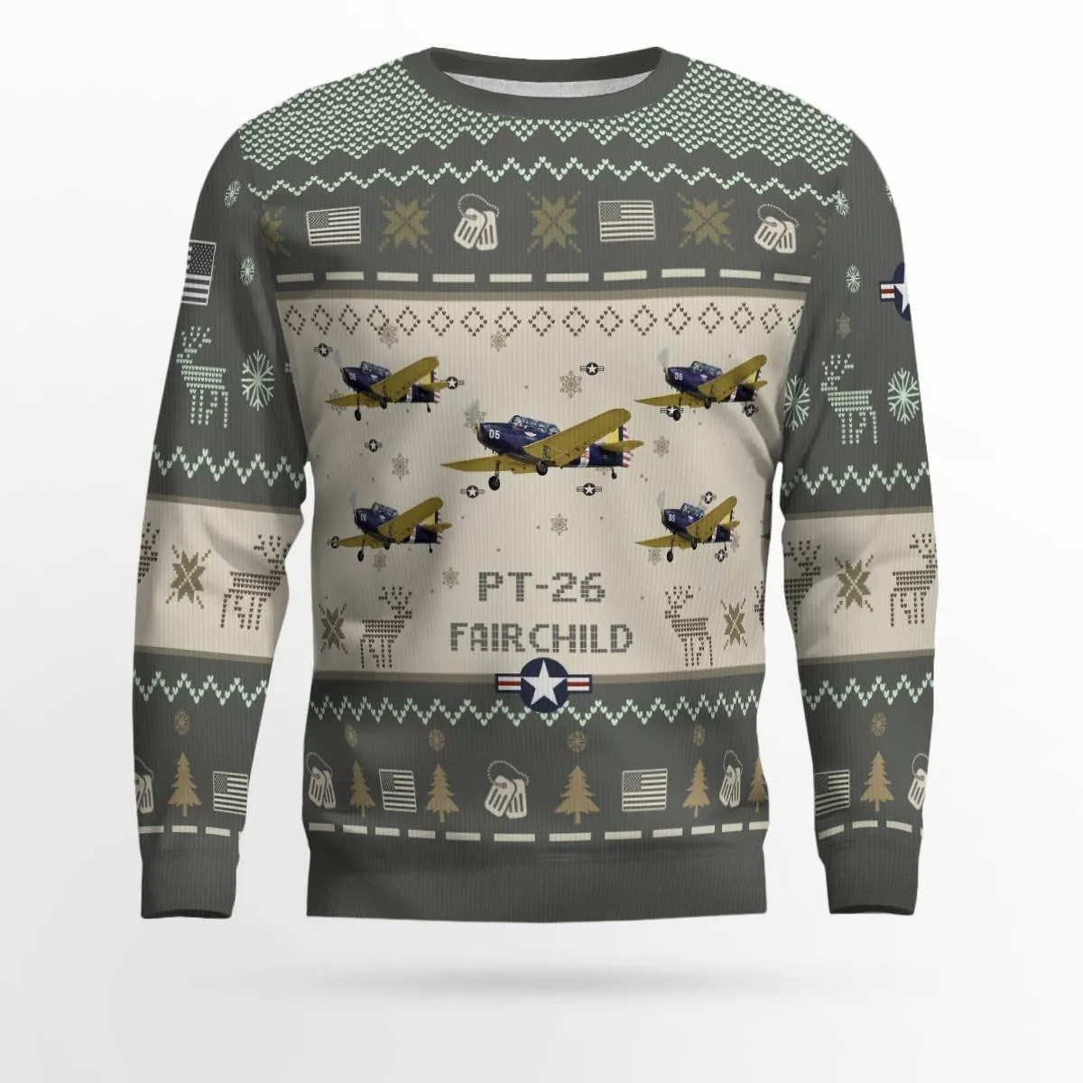Fairchild PT-26 PT26_Aircraft Ugly Sweater, Ugly Sweater Christmas Shirt for Men Dad Veteran
