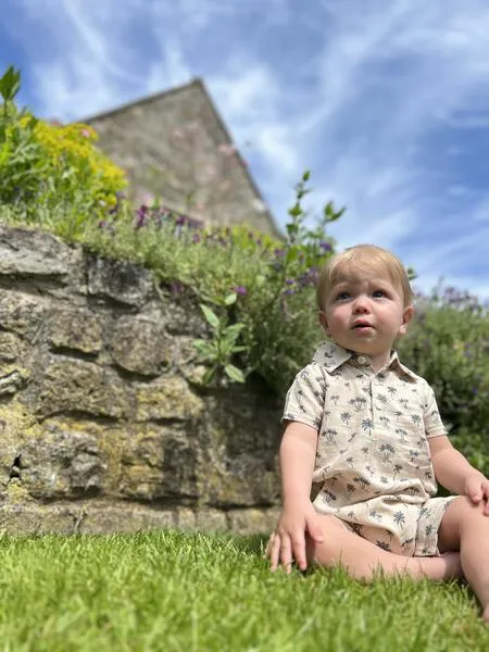 Finley Romper in Latte Islands