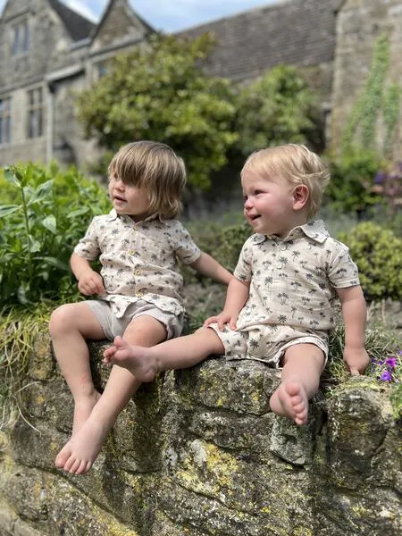 Finley Romper in Latte Islands