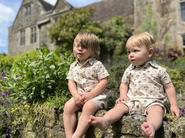 Finley Romper in Latte Islands