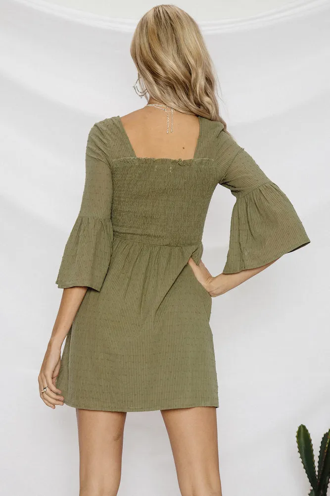 Flower Patch Dress Khaki