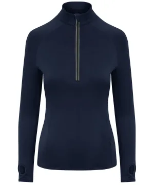 French Navy - Women's Cool Flex long half-zip top (C)