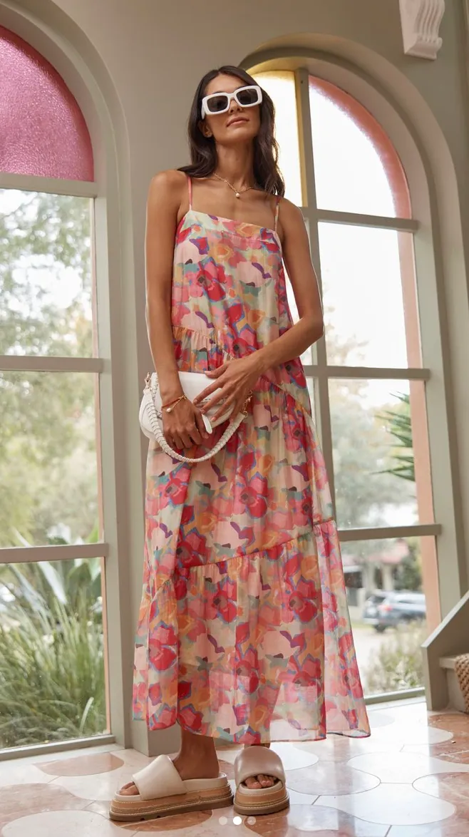Freyano Maxi Dress-Floral