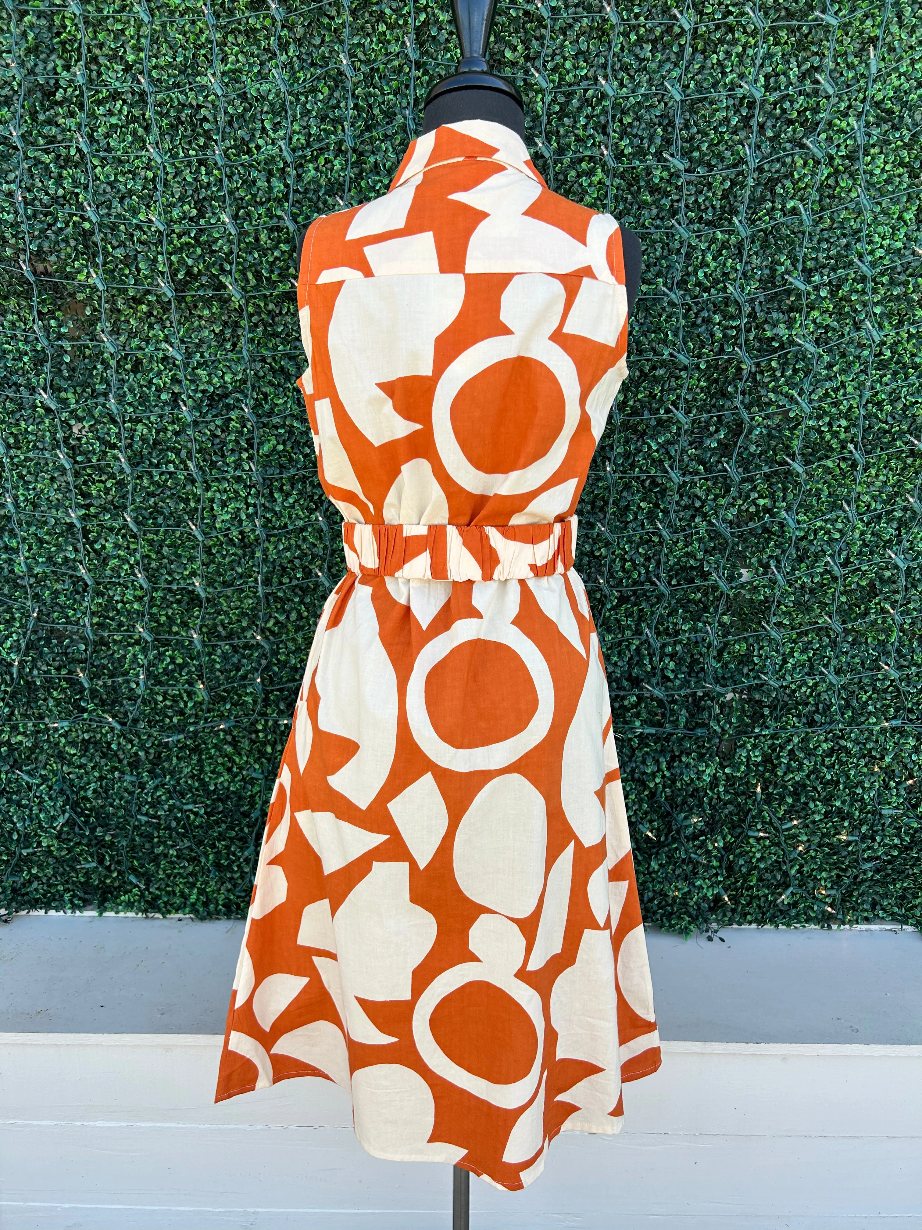Geometric Print Midi Dress