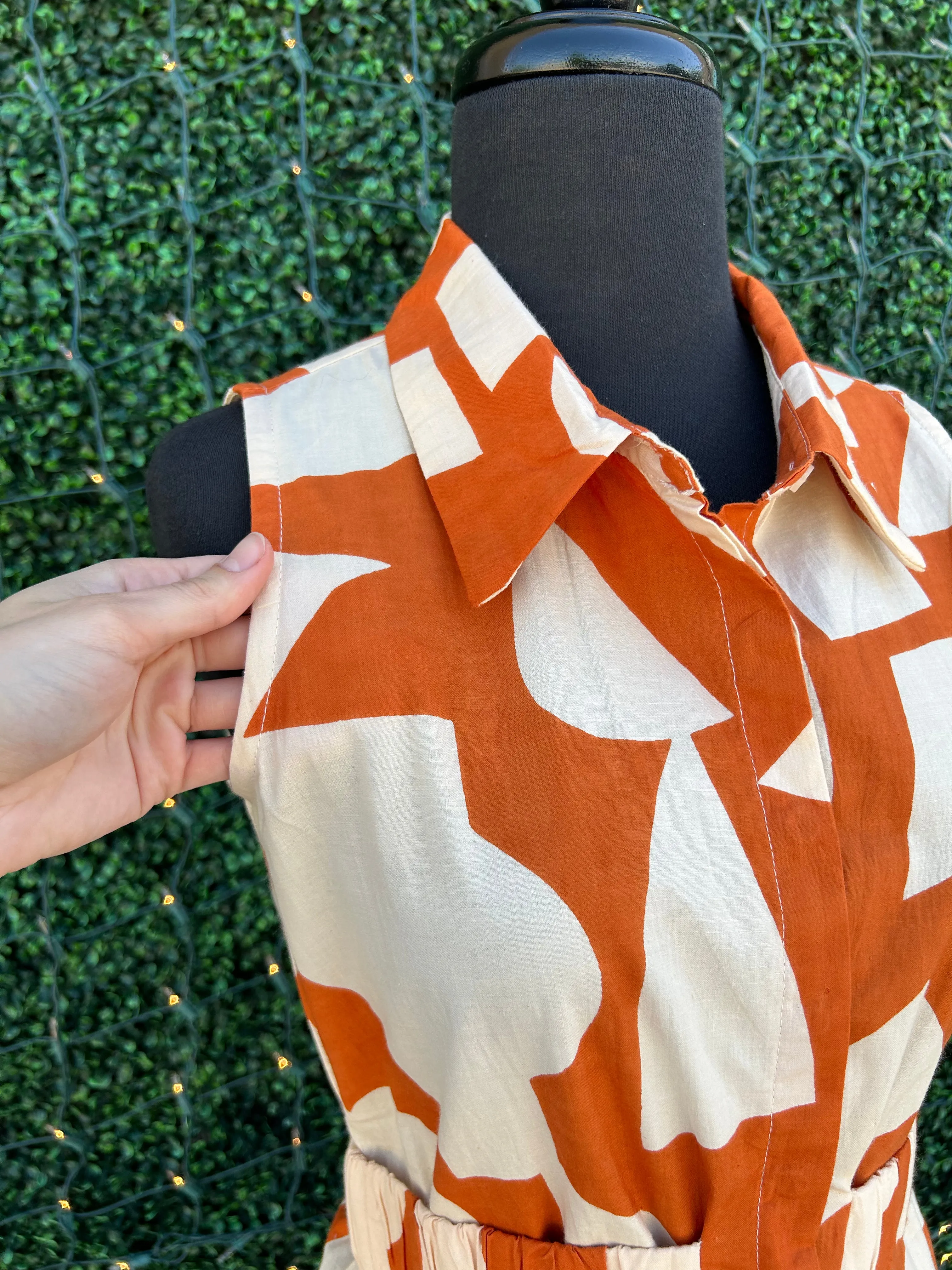 Geometric Print Midi Dress