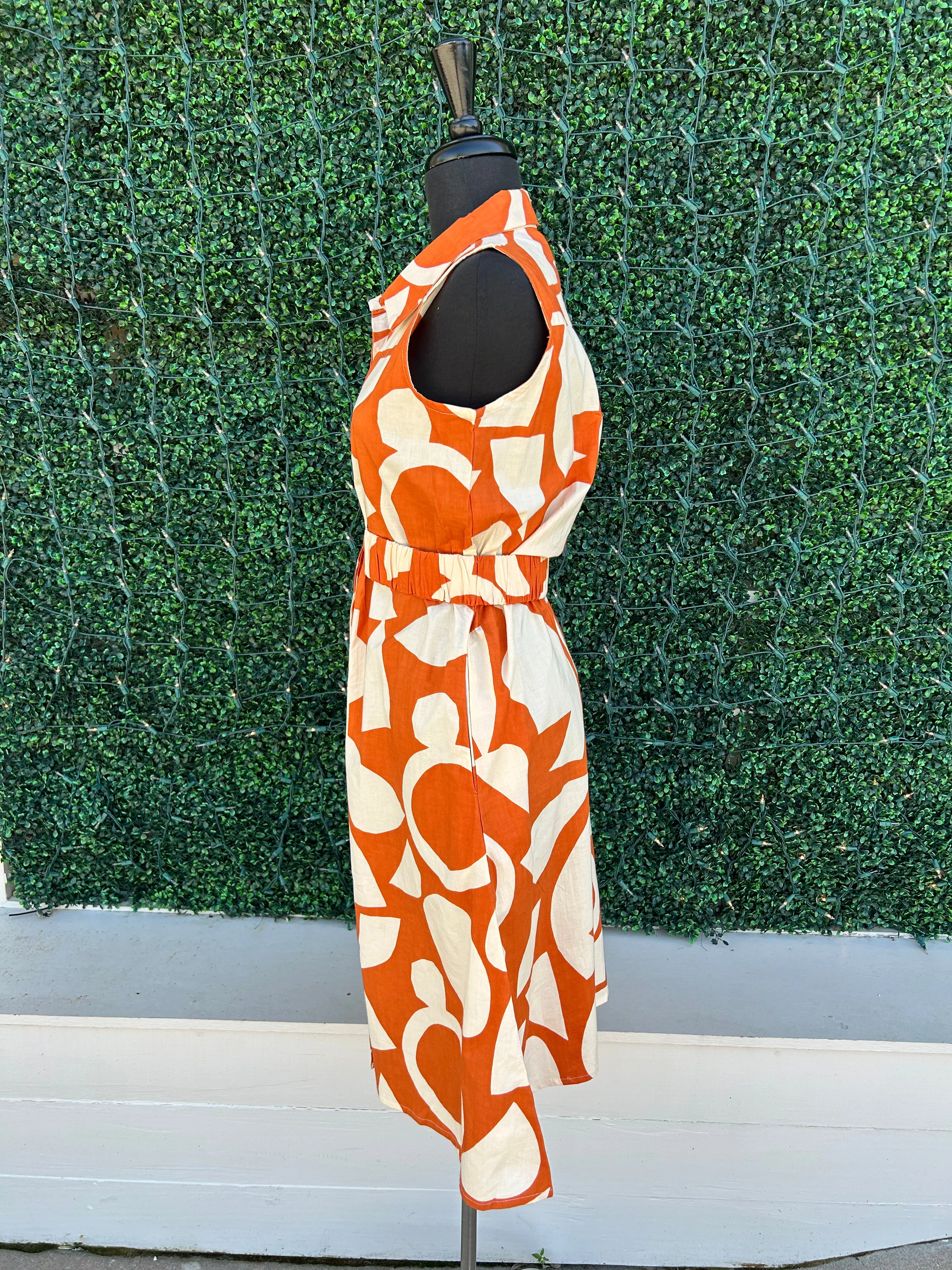 Geometric Print Midi Dress