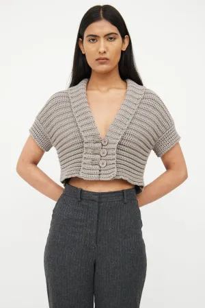 Grey Knit Crop Sweater