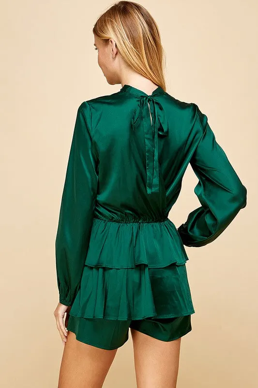 Here to Stay Hunter Green Romper