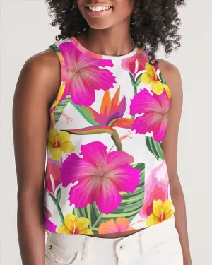 Hibiscus Paradise Floral Women’s Cropped Tank Top
