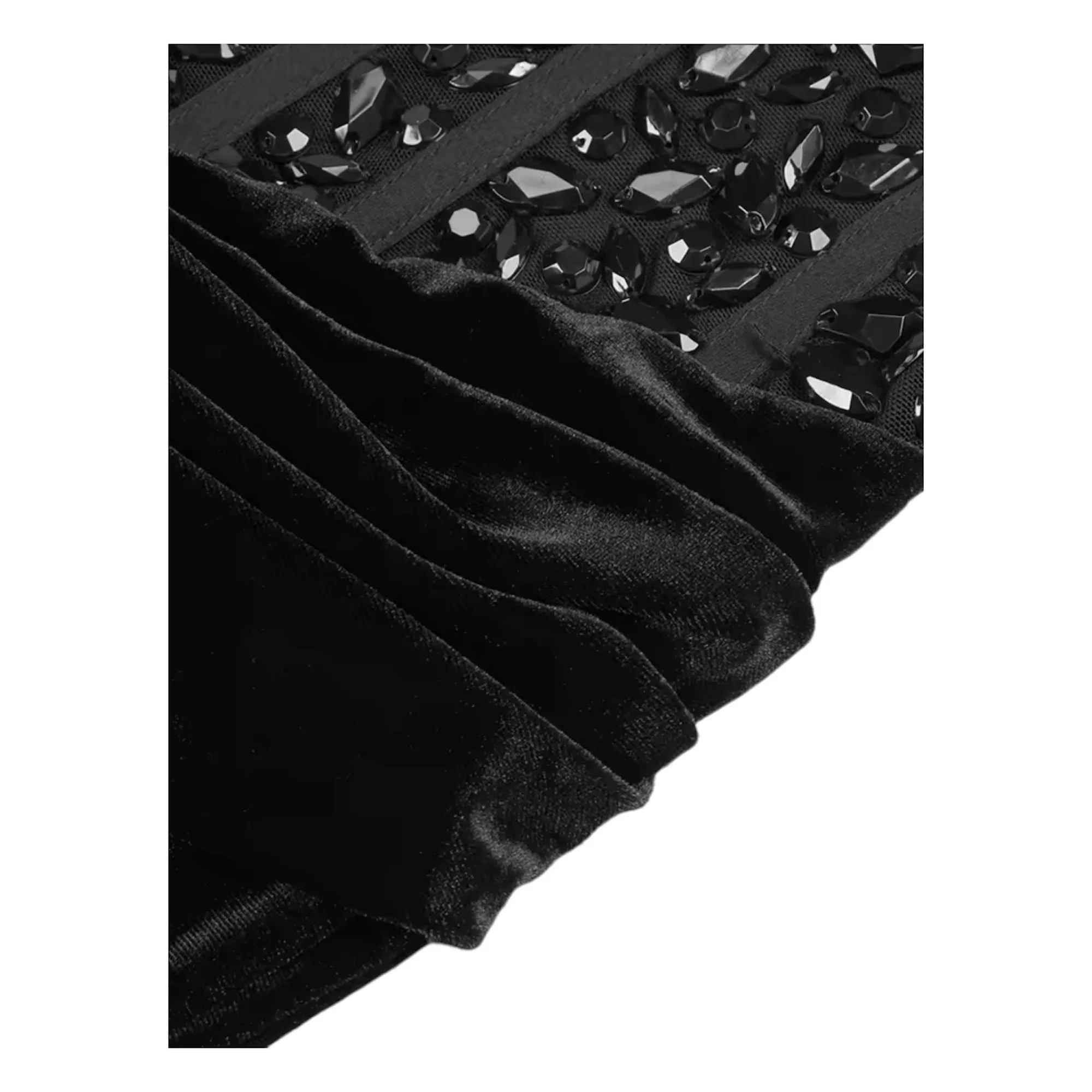 KARA Black Beaded  Off Shoulder Maxi Dress