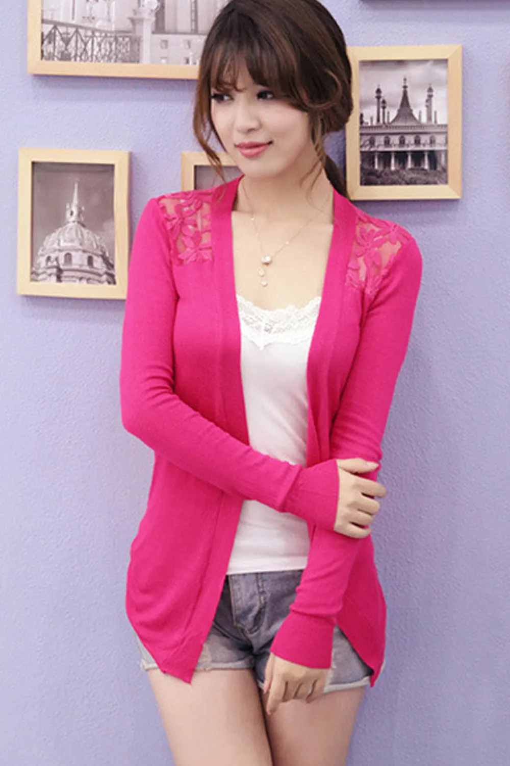 Ketty More Women Slim Fit Long Sleeve Restful V-Neck Front Open Summer Stylish Casual Shirt-KMWSB833