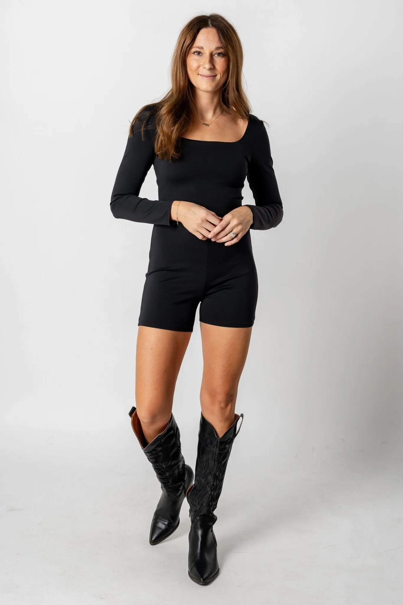 Long sleeve romper black