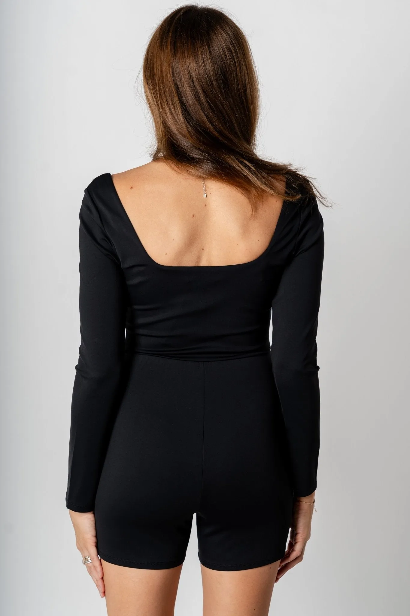 Long sleeve romper black