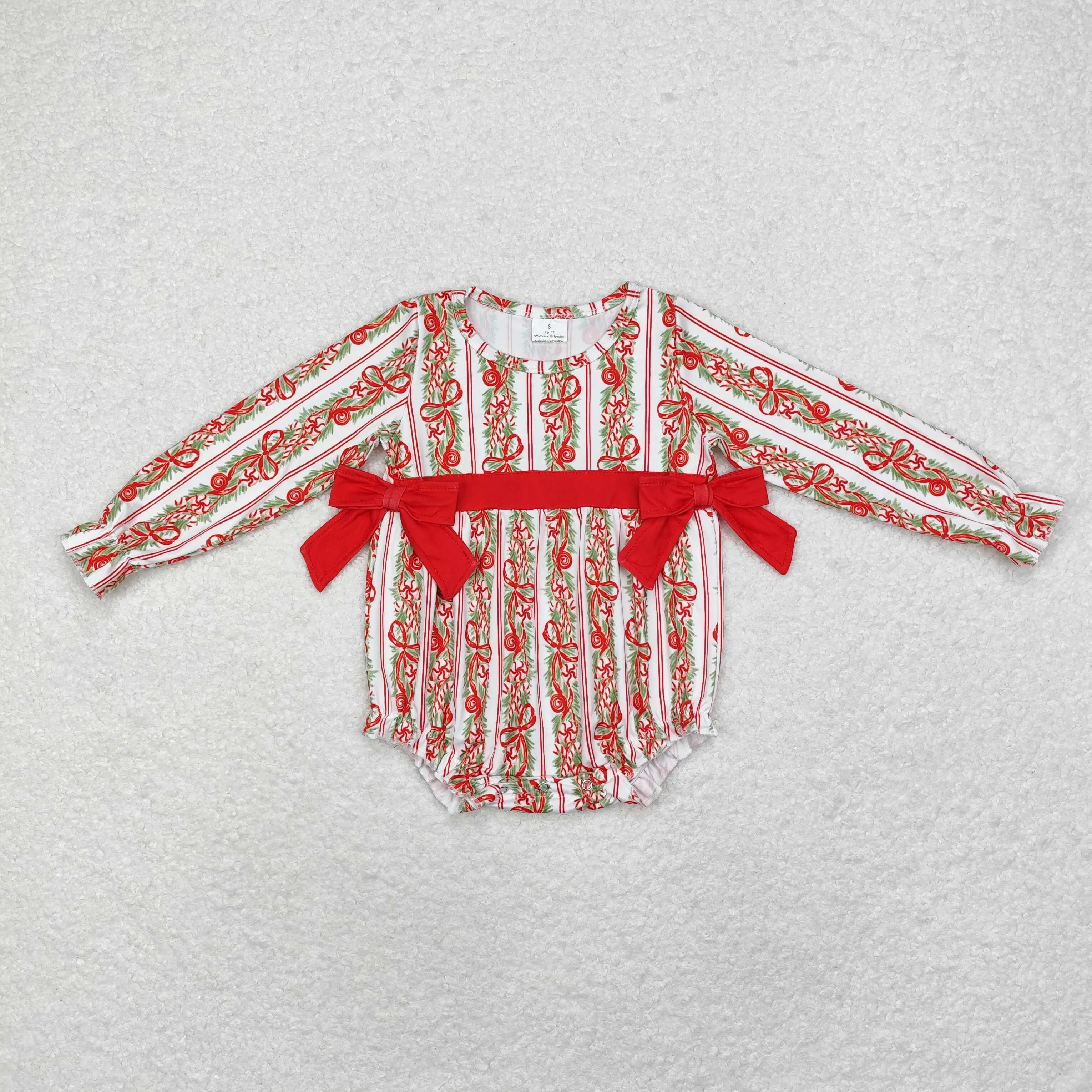 LR1303  baby girl clothes bow girl christmas winter bubble