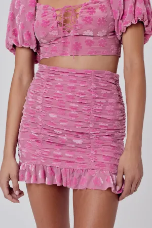 Lusk Velvet Mini Skirt