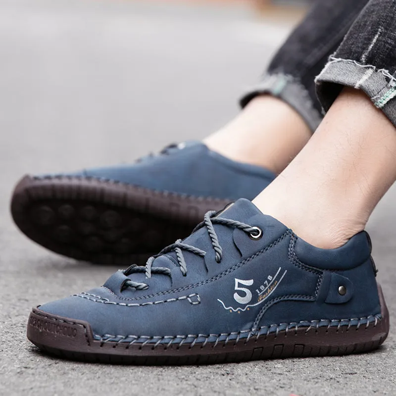 Men's Spring/Autumn Casual Leather Handmade Breathable Loafers/Sneakers | Plus Size