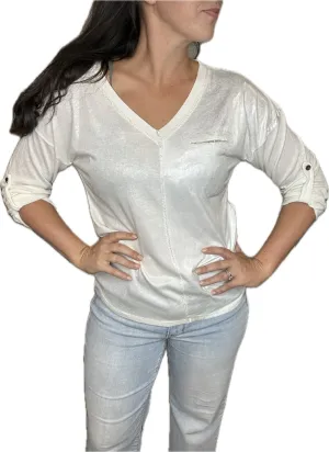 Metallic Long Sleeve Top