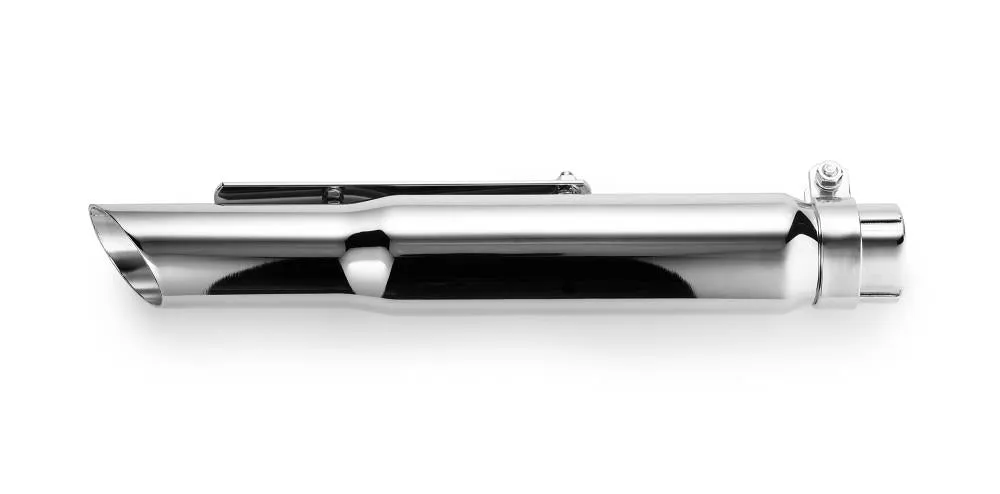 Muffler Slash Cut Chrome 40cm Long fits up to 45mm (1-3/4 in.) header pipes - Highway Hawk H65-937