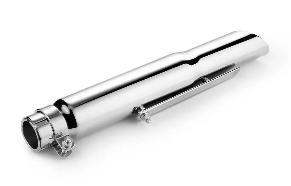 Muffler Slash Cut Chrome 40cm Long fits up to 45mm (1-3/4 in.) header pipes - Highway Hawk H65-937