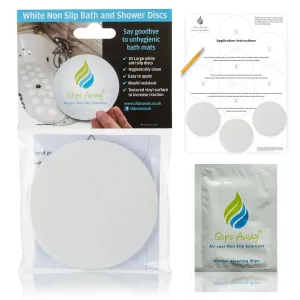 Non Slip Bath & Shower Stickers – 20x Large White Discs