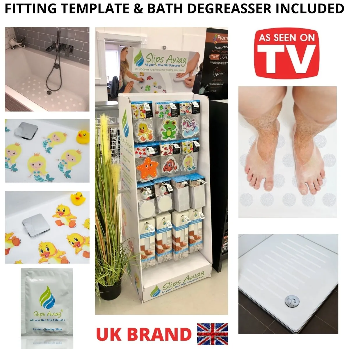Non Slip Bath & Shower Stickers – 20x Large White Discs