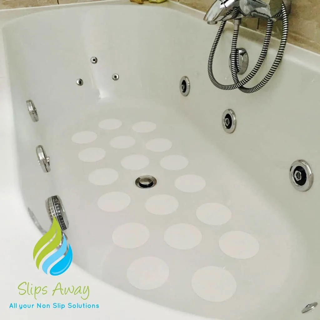 Non Slip Bath & Shower Stickers – 20x Large White Discs