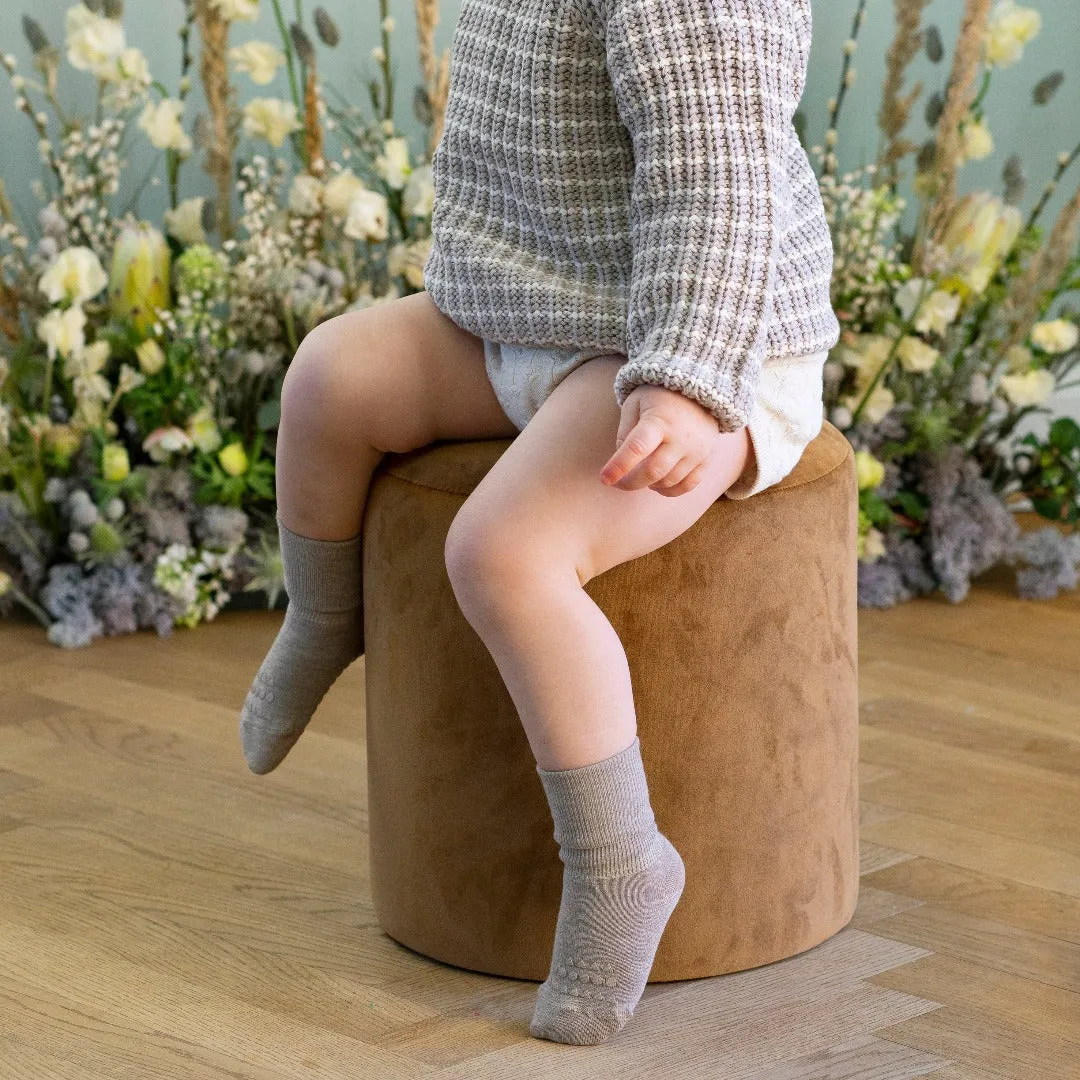 Non-Slip Grip Socks - Merino Wool - Sand