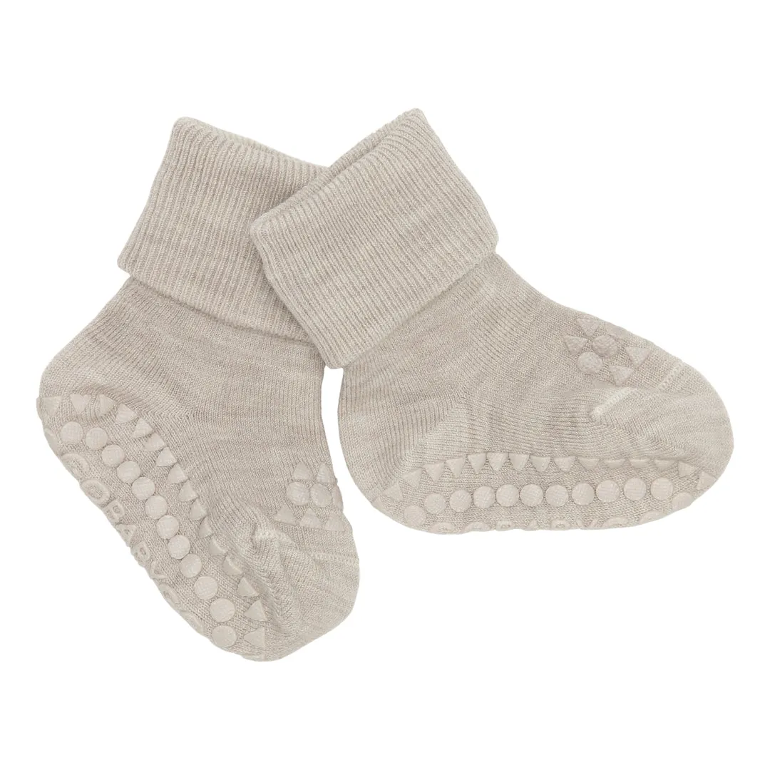 Non-Slip Grip Socks - Merino Wool - Sand