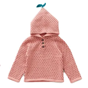 Oeuf Dot Single Layer Hoodie Peony/Burgundy