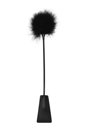 Ouch! Crop with Feather Tickler - Black & White